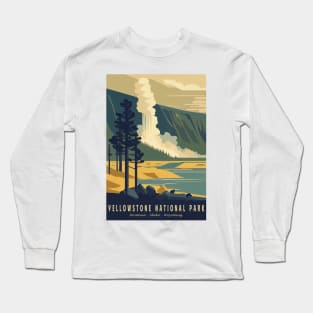 Yellowstone National Park Vintage Poster Long Sleeve T-Shirt